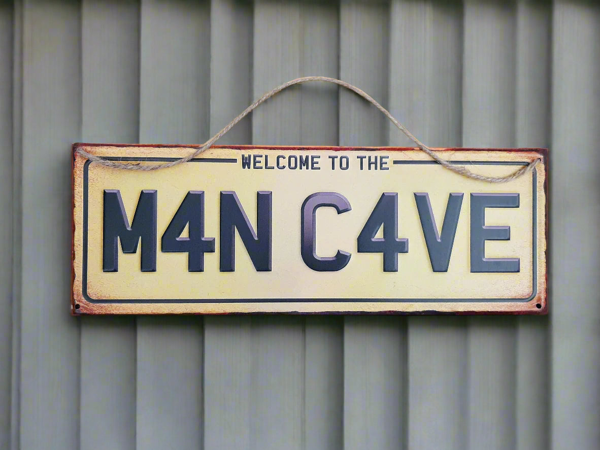 Man Cave Number Plate Sign