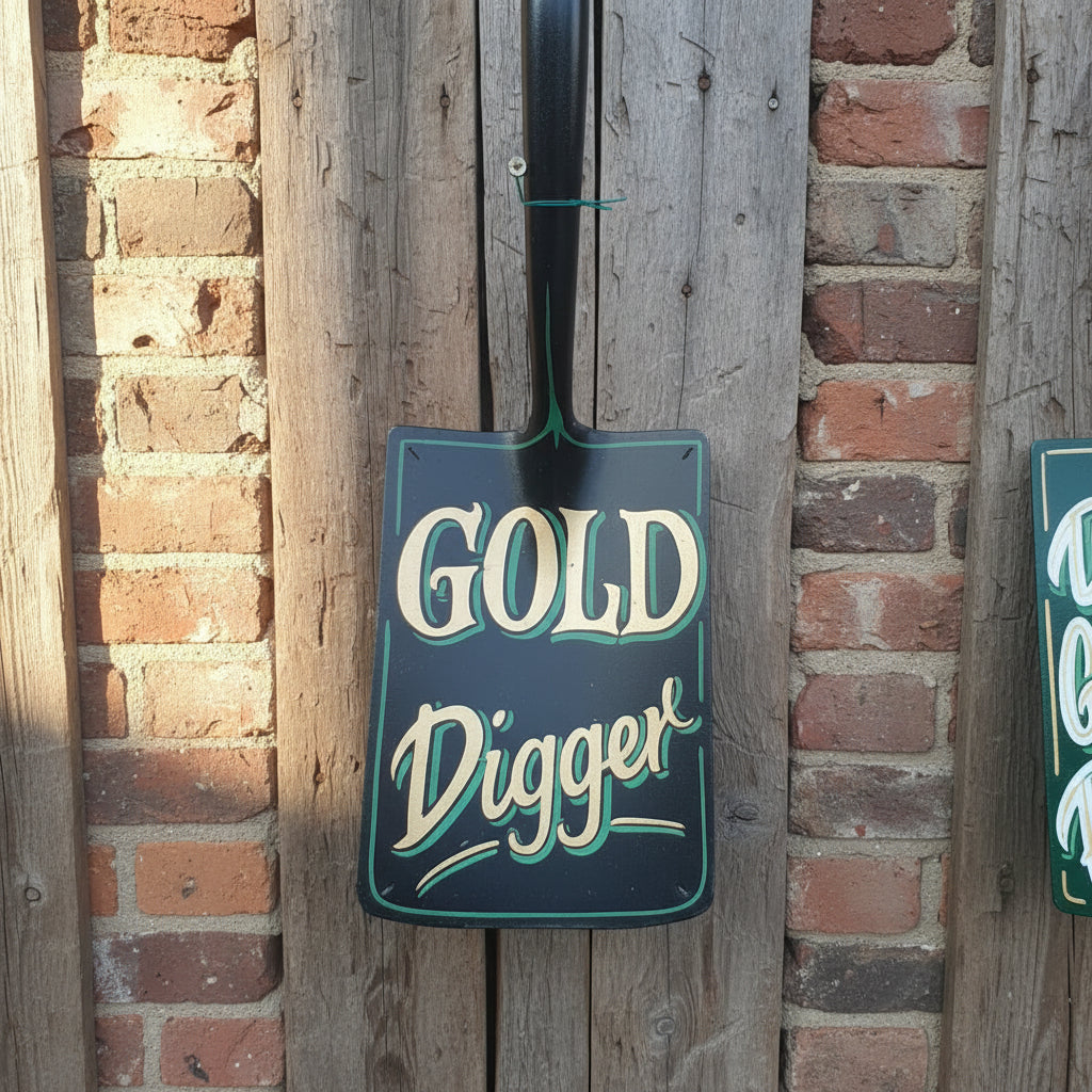 Gold Digger Hand Painted Spade