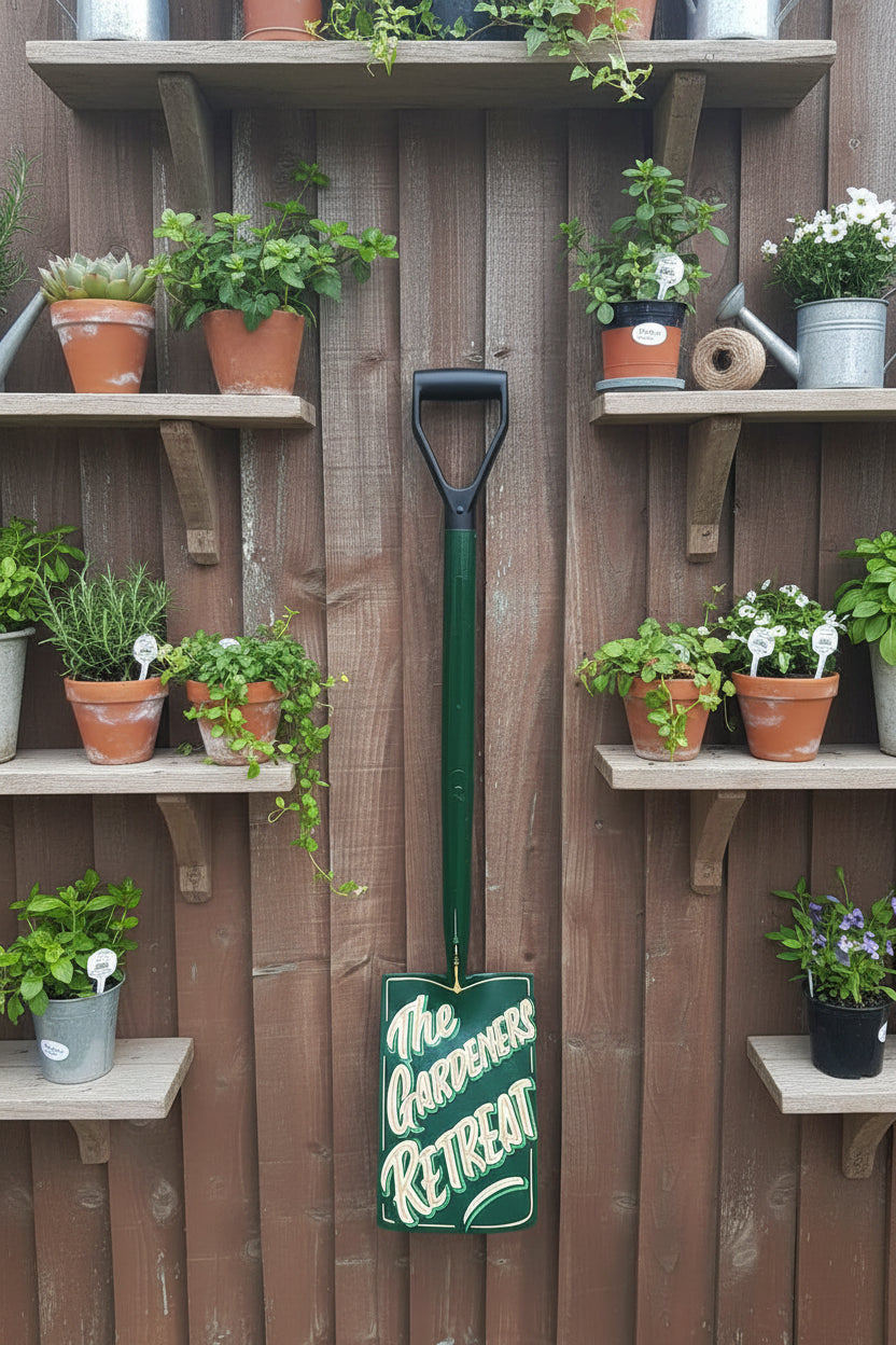 Gardeners Retreat Hand Painted Spade