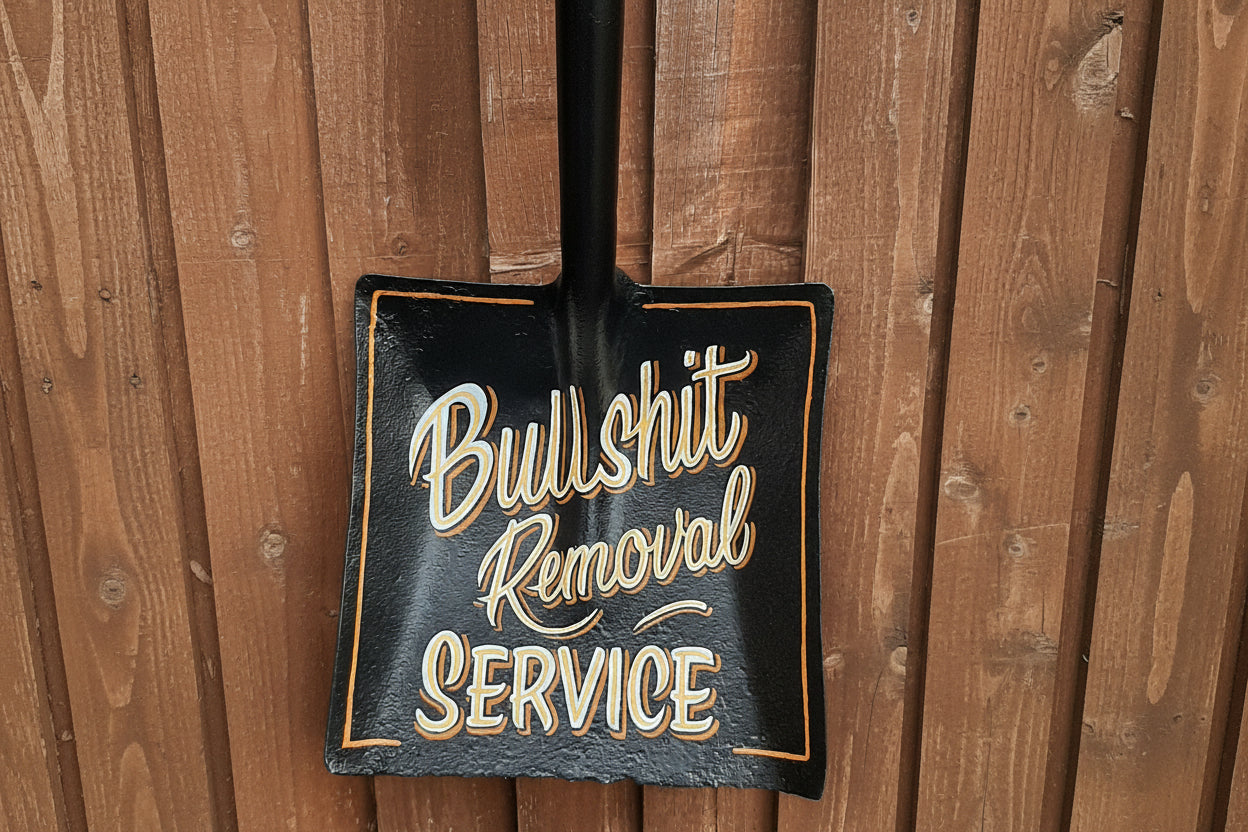 Shit Removal Service Hand Painted Shovel