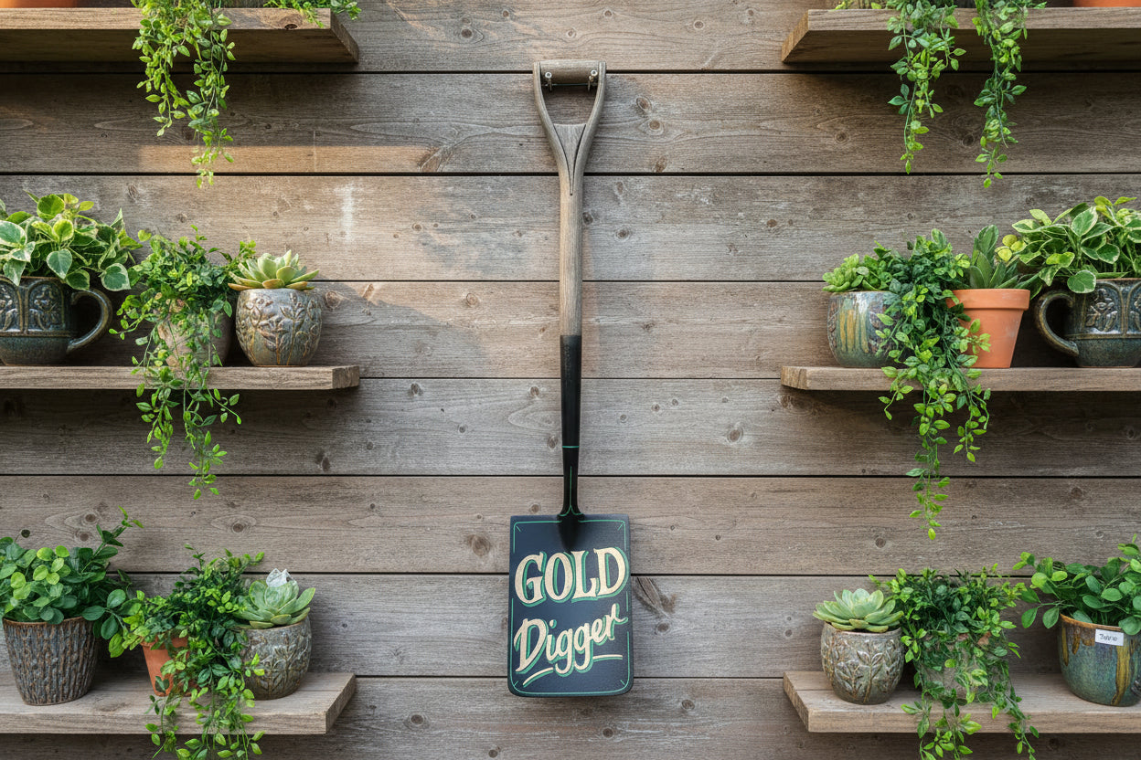 Gold Digger Hand Painted Spade