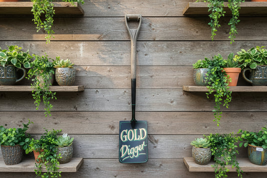 Gold Digger Hand Painted Spade